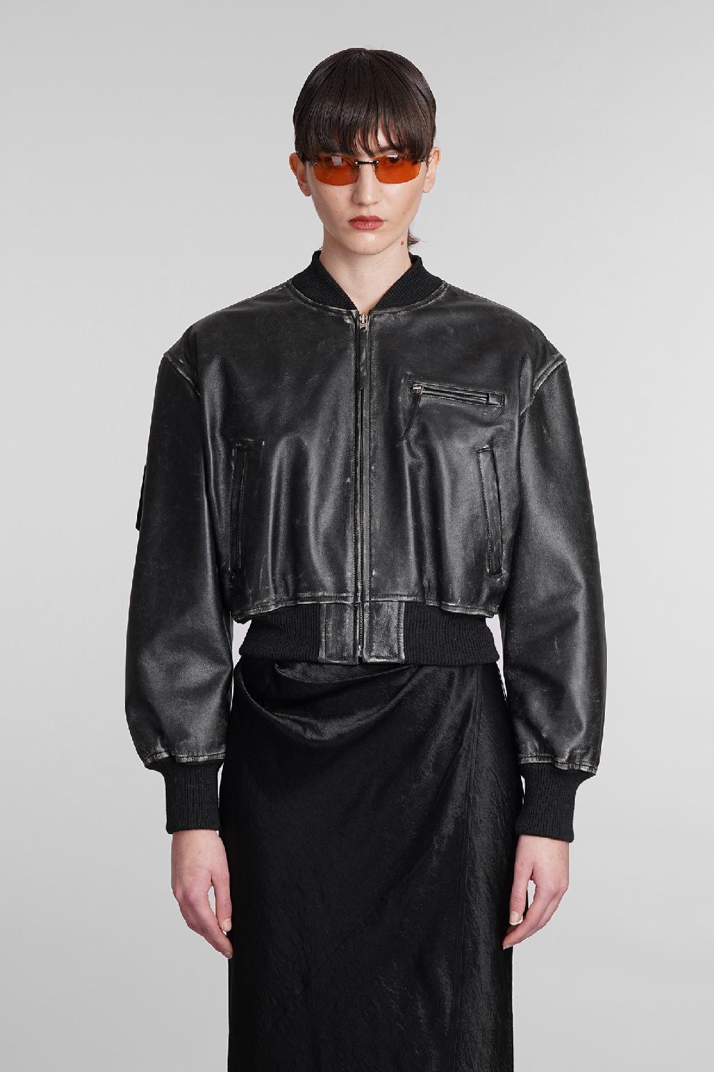 Deliberti Acne Studios Bomber in pelle nera cod. 395327 - Deliberti The Luxury Shopping