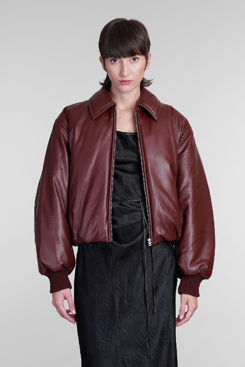 Deliberti Acne Studios Bomber in poliestere bordeaux cod. 405708 - Deliberti The Luxury Shopping