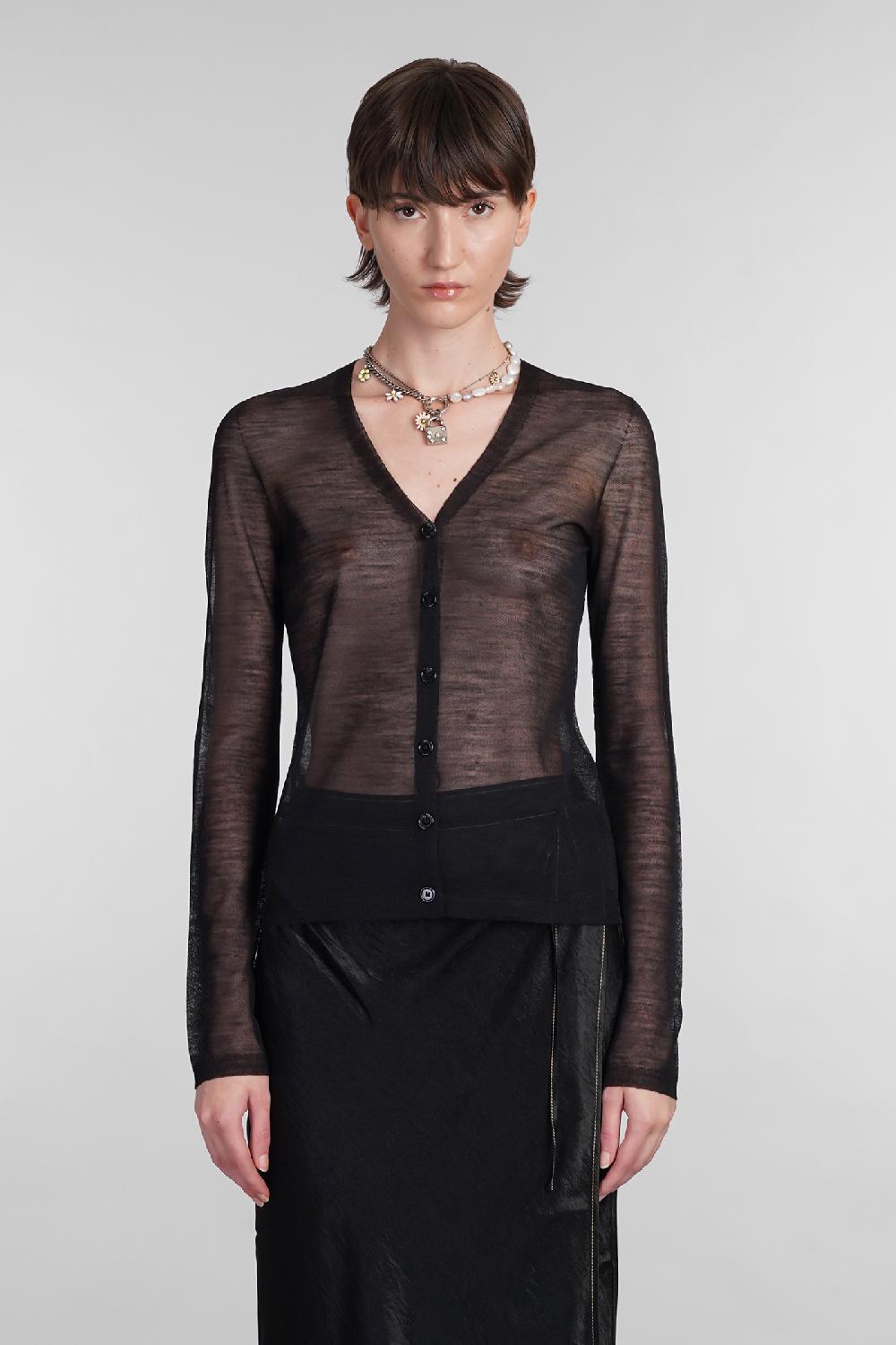 Deliberti Acne Studios Cardigan in lana nera cod. 402627 - Deliberti The Luxury Shopping