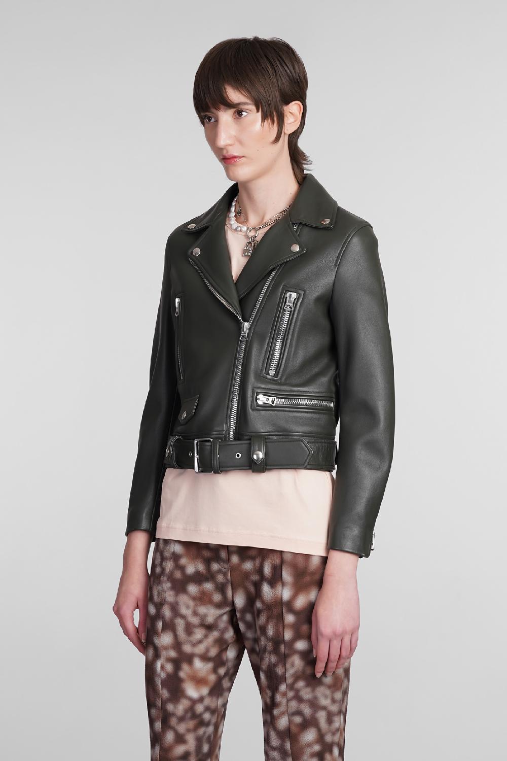 Deliberti Acne Studios Giacca Biker Mock In Pelle Verde Cod. 344039 - Deliberti The Luxury Shopping