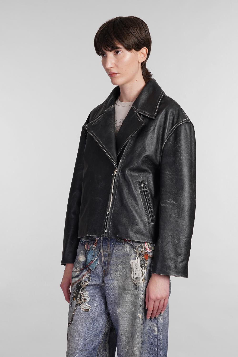 Deliberti Acne Studios Giacca In Pelle In Pelle Nera Cod. 402646 - Deliberti The Luxury Shopping