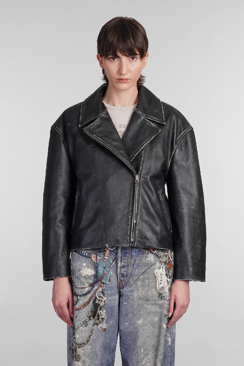 Deliberti Acne Studios Giacca in pelle in pelle nera cod. 402646 - Deliberti The Luxury Shopping