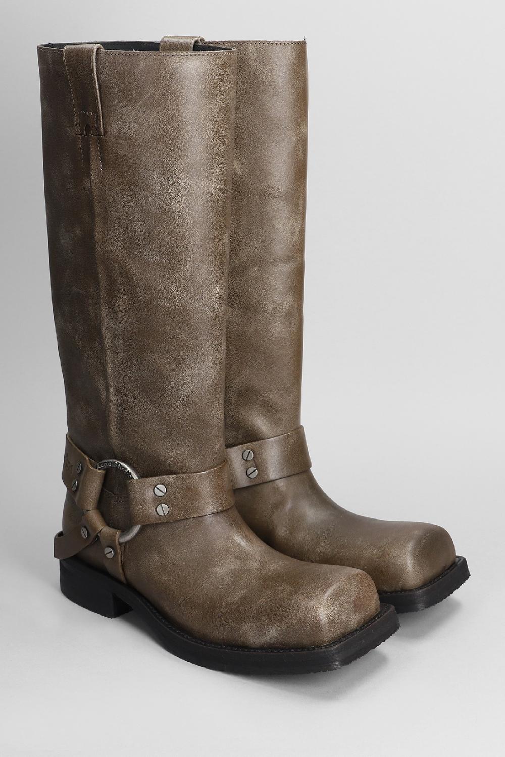 Deliberti Acne Studios Stivali Tacco Basso In Pelle Marrone Cod. 402629 - Deliberti The Luxury Shopping