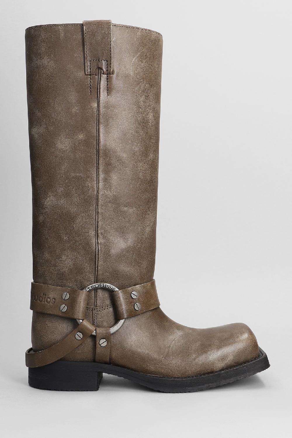 Deliberti Acne Studios Stivali tacco basso in pelle marrone cod. 402629 - Deliberti The Luxury Shopping