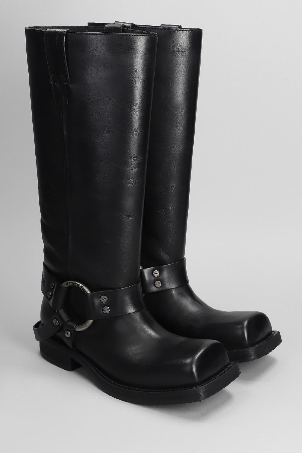 Deliberti Acne Studios Stivali Tacco Basso In Pelle Nera Cod. 402628 - Deliberti The Luxury Shopping