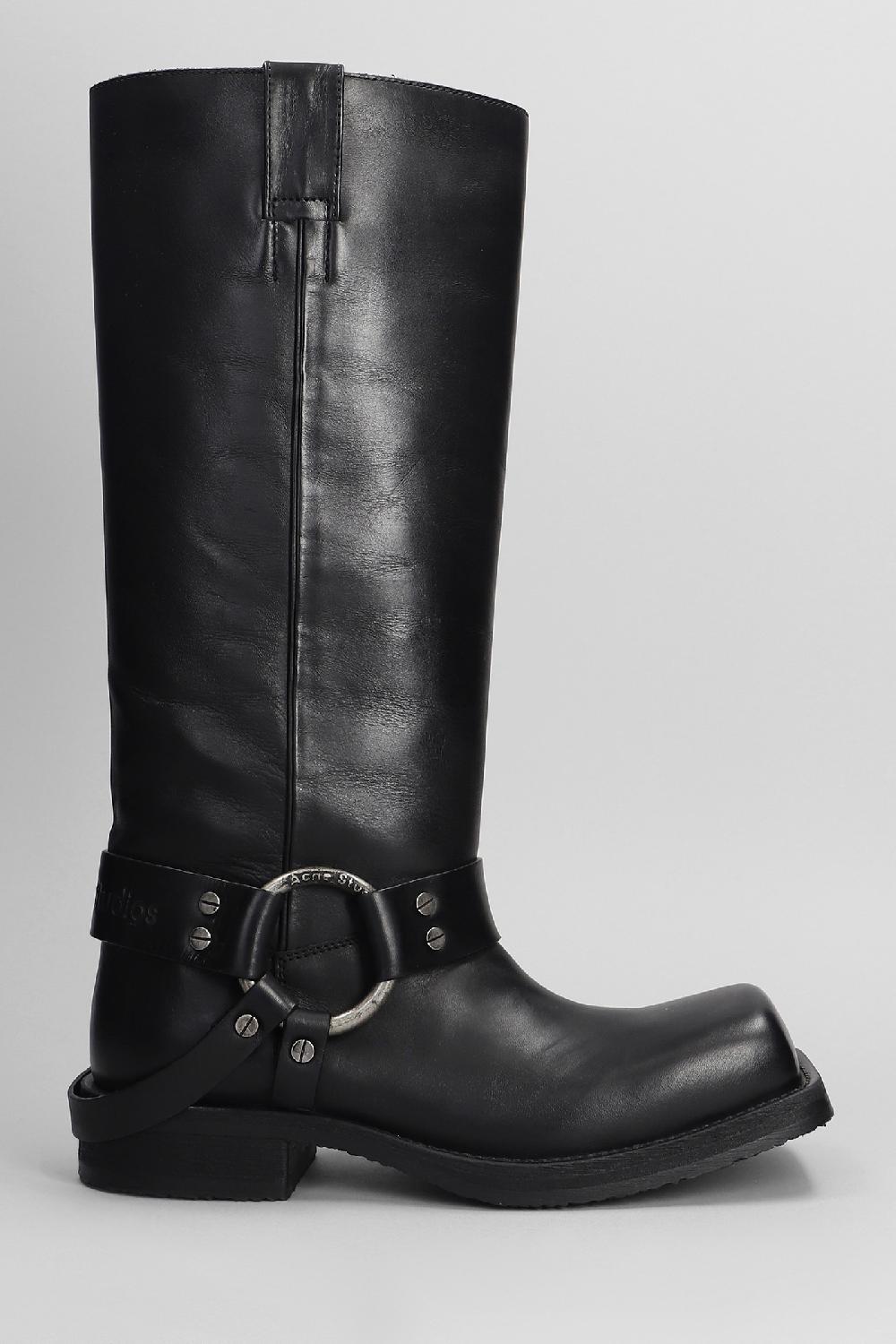 Deliberti Acne Studios Stivali tacco basso in pelle nera cod. 402628 - Deliberti The Luxury Shopping