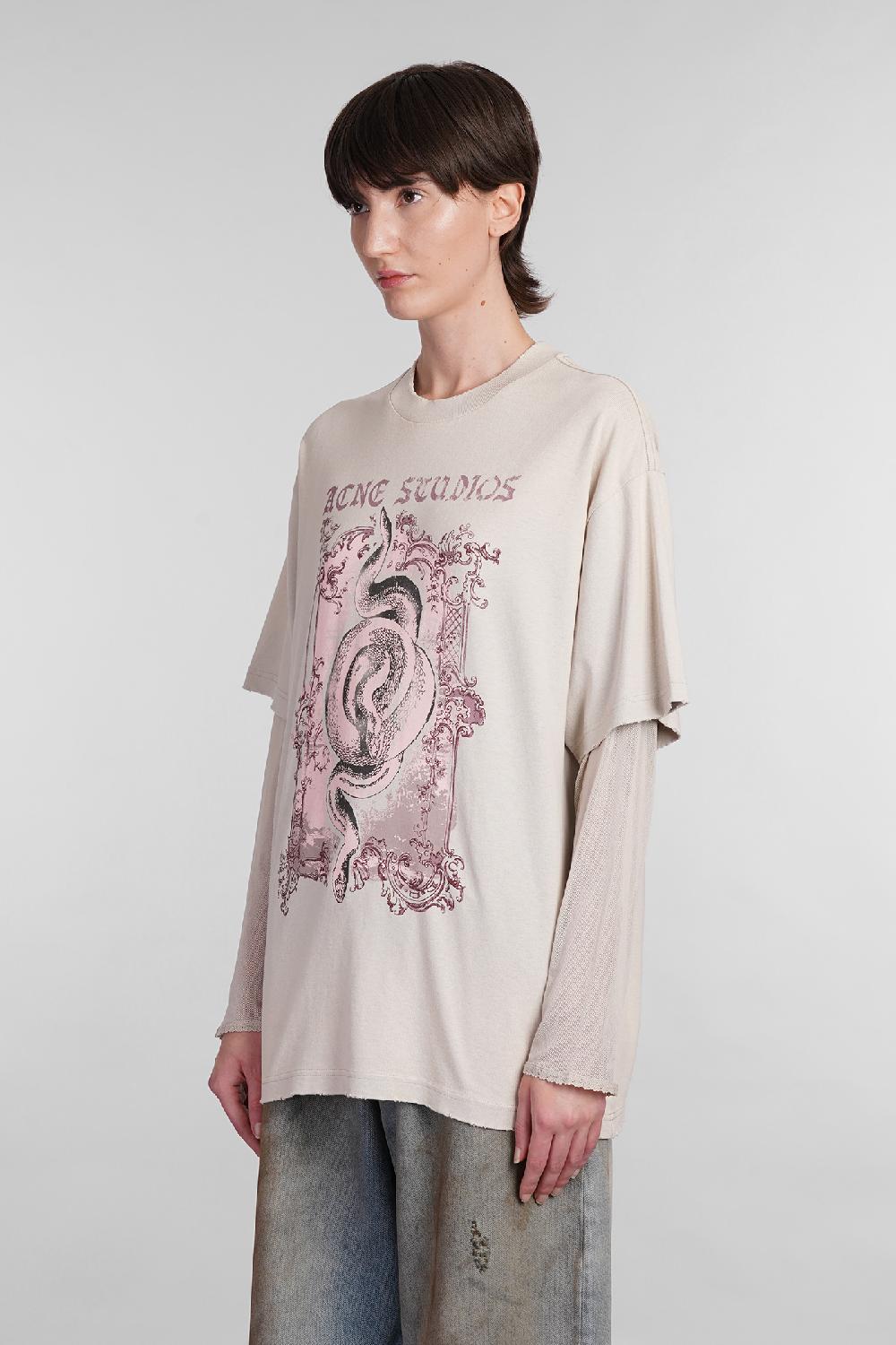 Deliberti Acne Studios T-shirt In Cotone Beige Cod. 402970 - Deliberti The Luxury Shopping