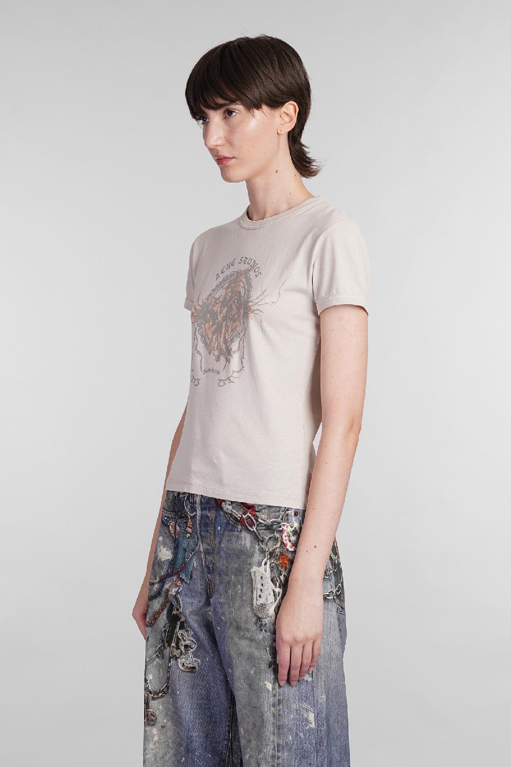 Deliberti Acne Studios T-shirt In Cotone Beige Cod. 402972 - Deliberti The Luxury Shopping