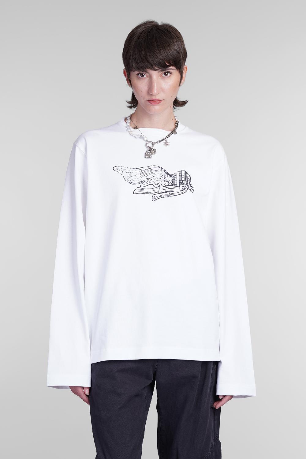 Deliberti Acne Studios T-shirt in cotone bianco cod. 405580 - Deliberti The Luxury Shopping