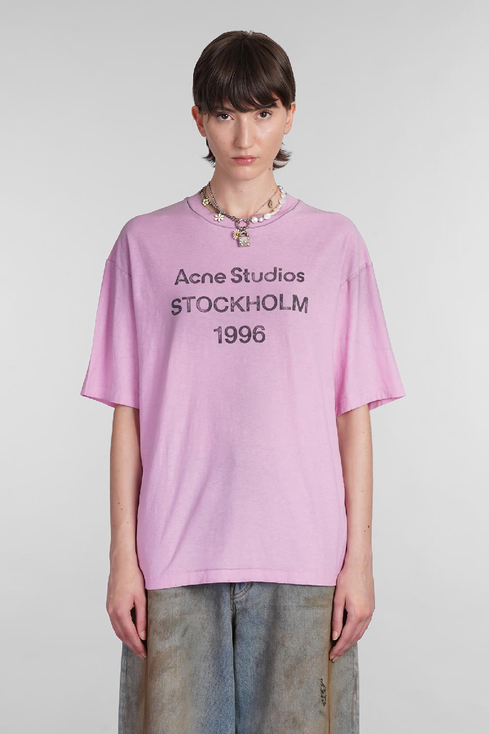 Deliberti Acne Studios T-shirt in cotone rosa cod. 402416 - Deliberti The Luxury Shopping