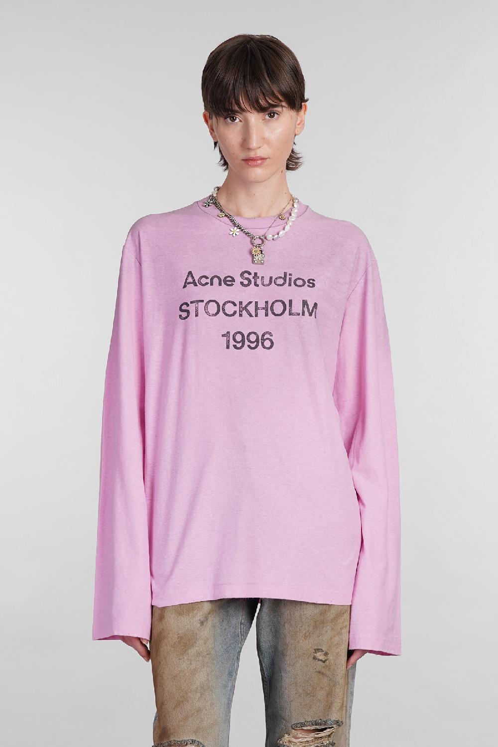 Deliberti Acne Studios T-shirt in cotone rosa cod. 402638 - Deliberti The Luxury Shopping
