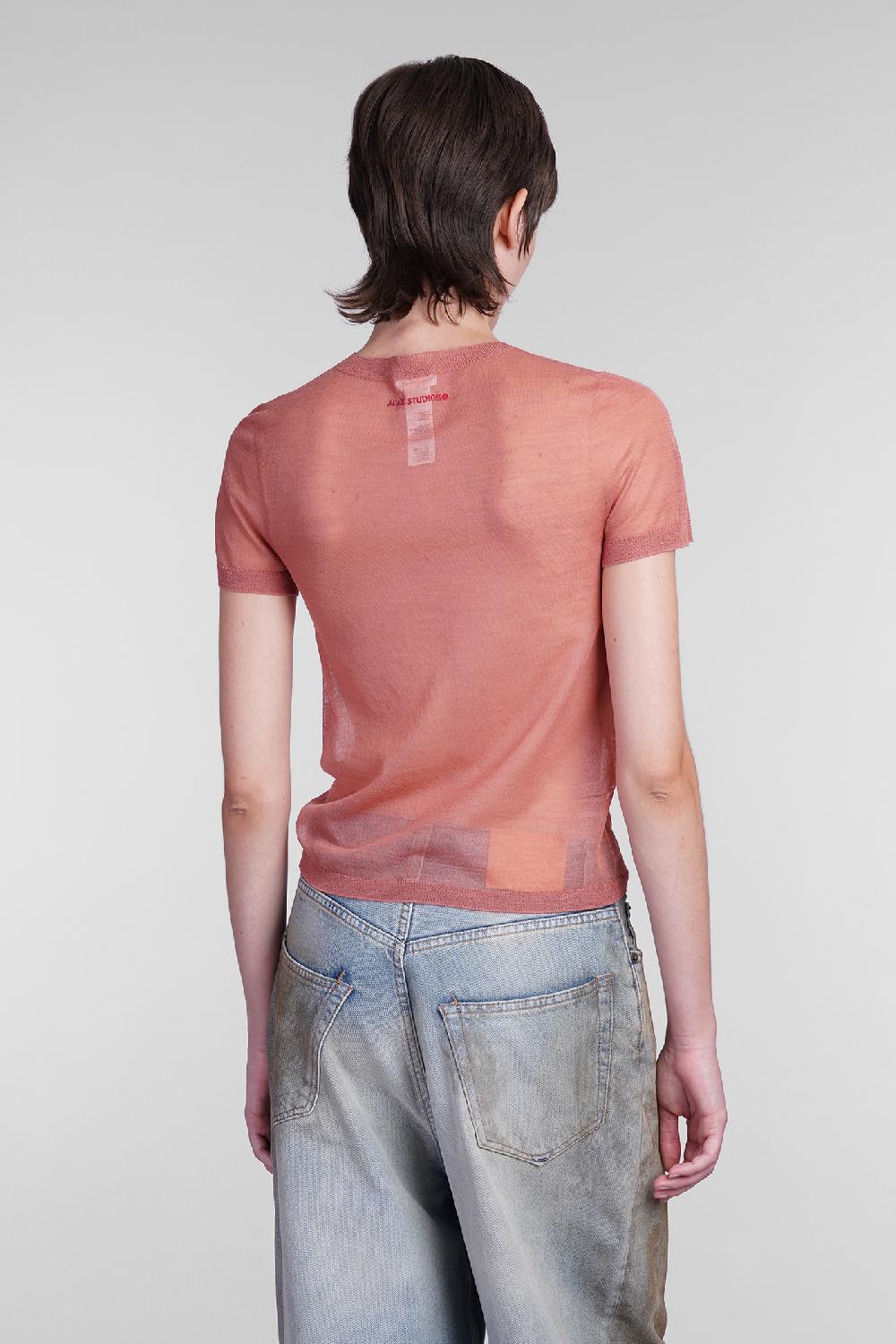Deliberti Acne Studios T-shirt In Lana Rosa Cod. 406152 - Deliberti The Luxury Shopping