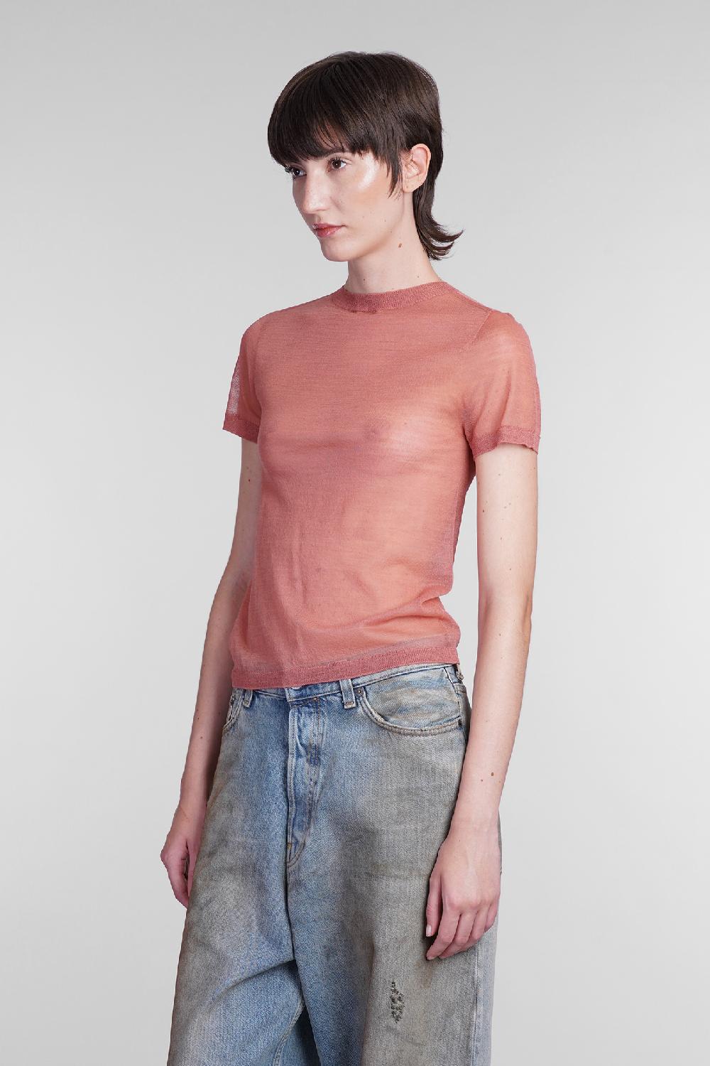 Deliberti Acne Studios T-shirt In Lana Rosa Cod. 406152 - Deliberti The Luxury Shopping