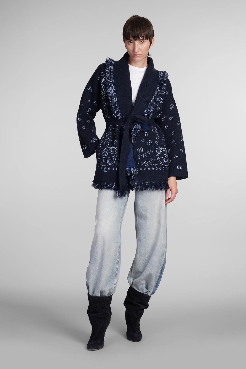 Deliberti Alanui Cardigan In Cashmere Blu Cod. 408020 - Deliberti The Luxury Shopping