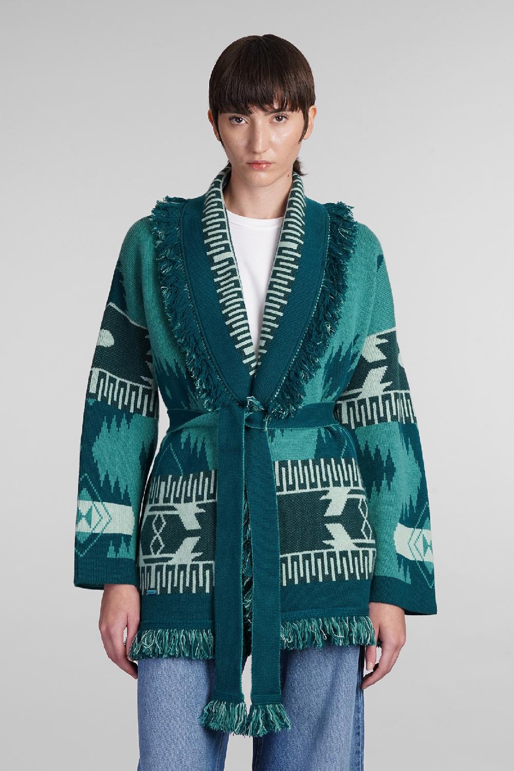 Deliberti Alanui Cardigan in cashmere verde cod. 408019 - Deliberti The Luxury Shopping