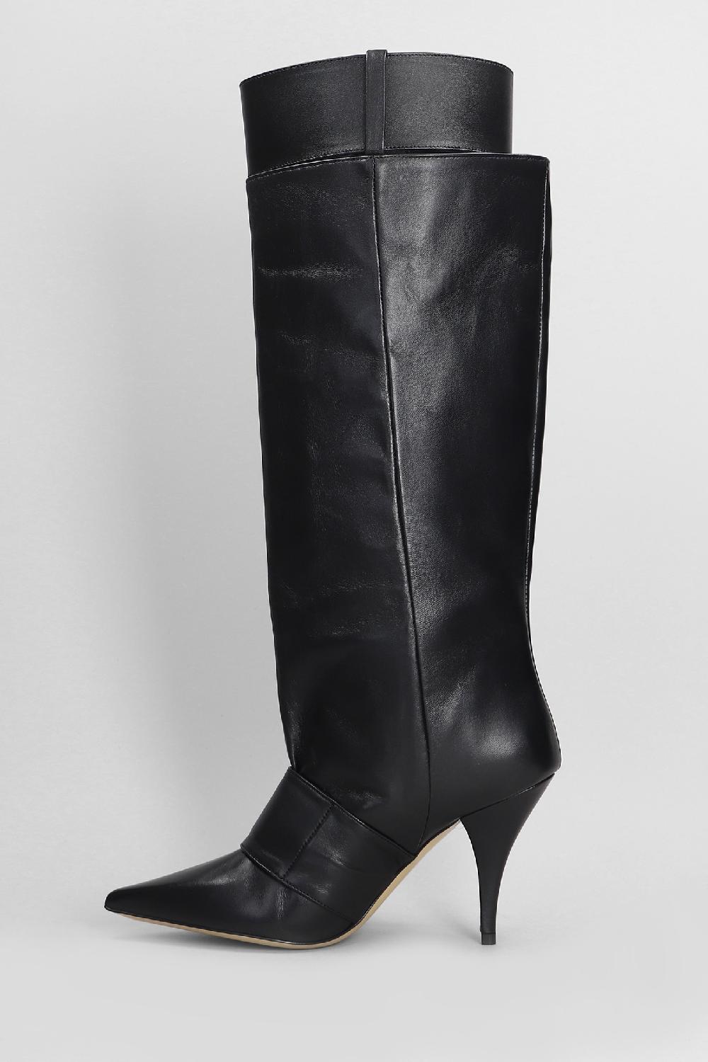 Deliberti Alchimia Stivali Tacco Alto In Pelle Nera Cod. 405142 - Deliberti The Luxury Shopping