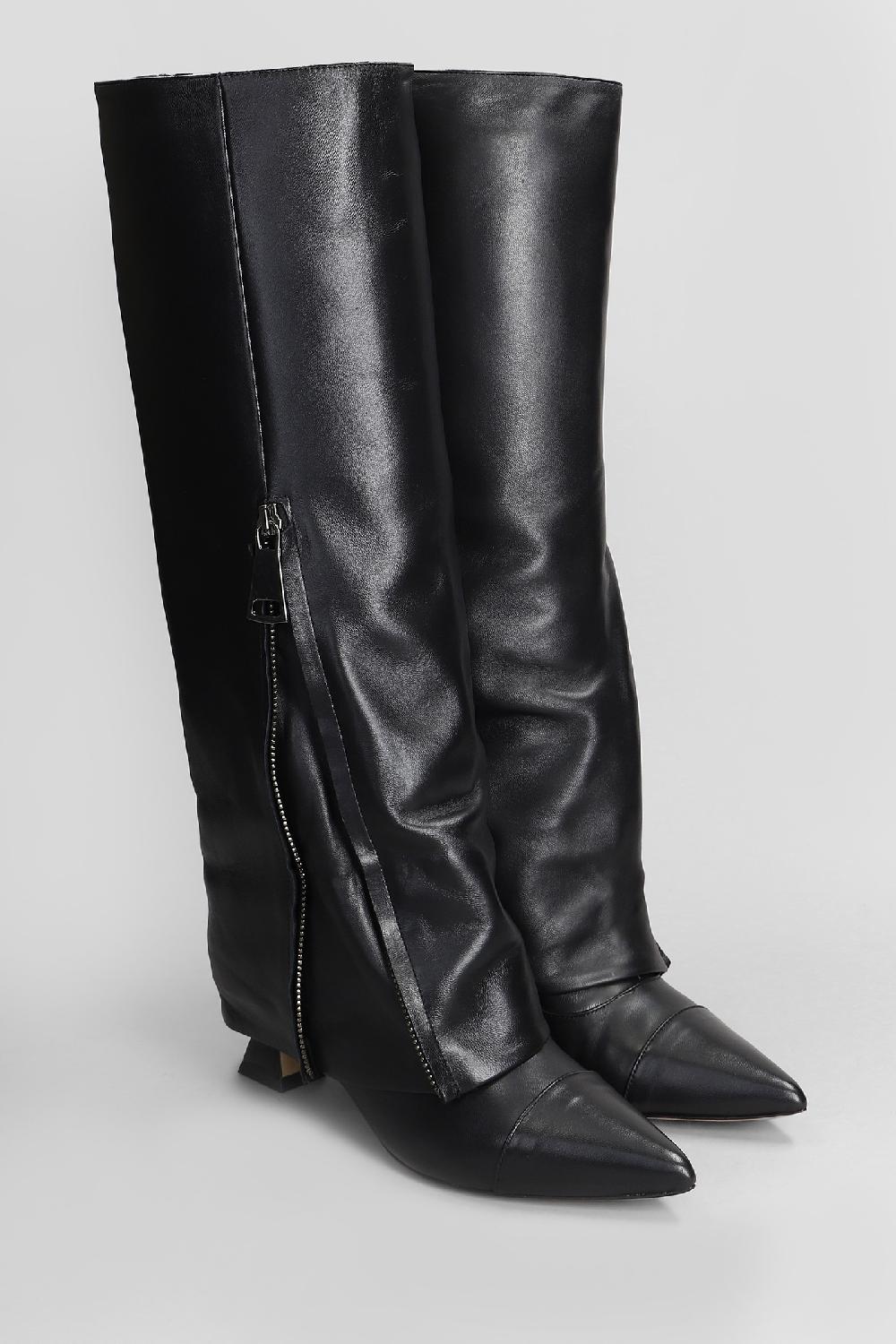 Deliberti Alchimia Stivali Tacco Alto In Pelle Nera Cod. 407941 - Deliberti The Luxury Shopping