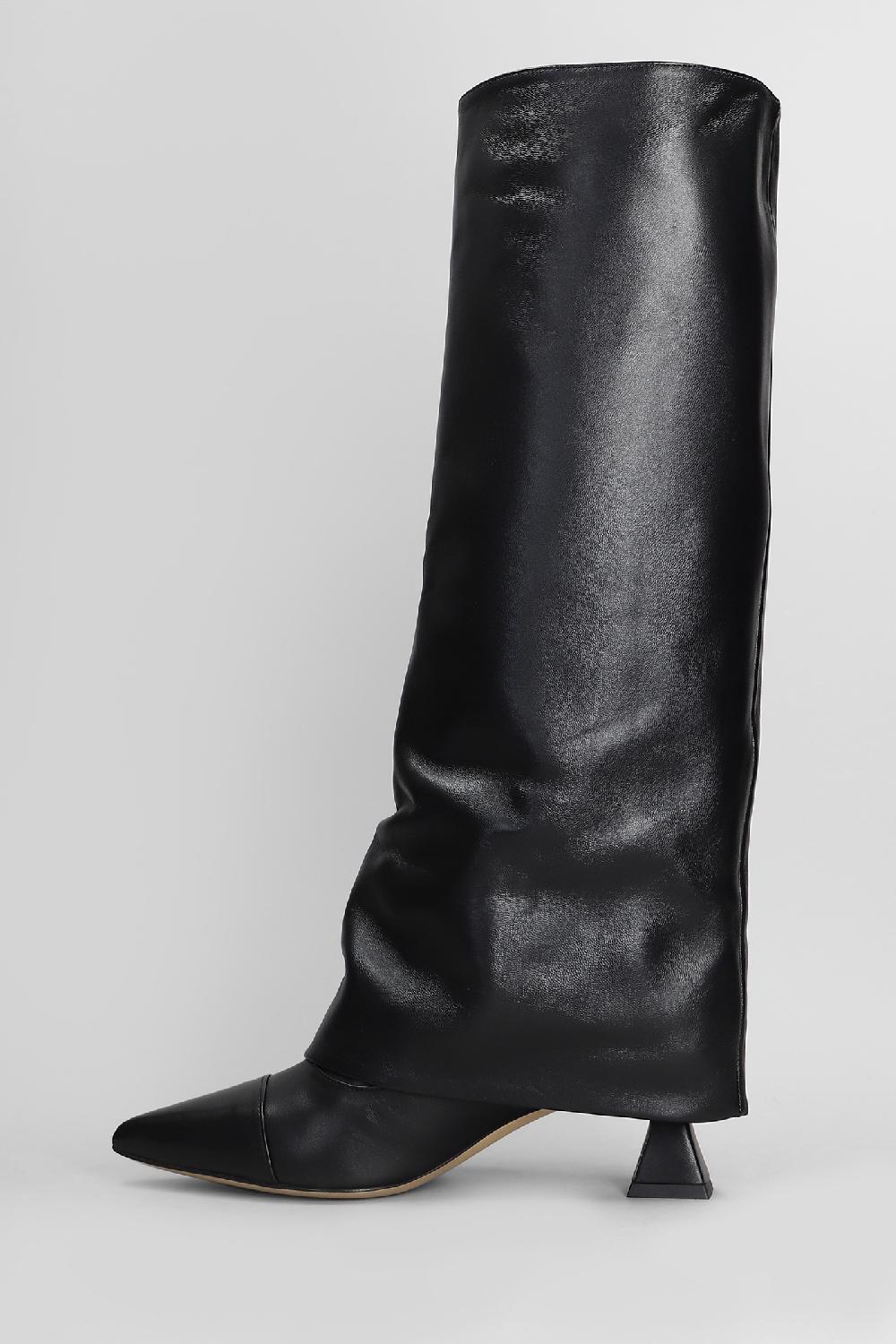 Deliberti Alchimia Stivali Tacco Alto In Pelle Nera Cod. 407941 - Deliberti The Luxury Shopping