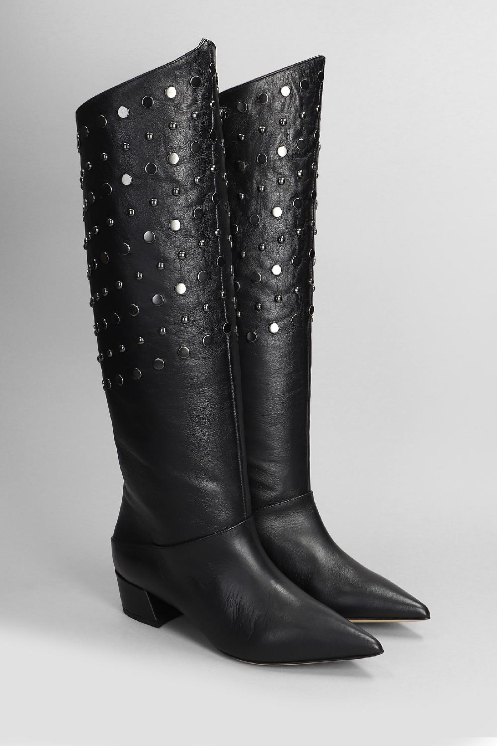 Deliberti Alchimia Stivali Tacco Alto In Pelle Nera Cod. 407938 - Deliberti The Luxury Shopping