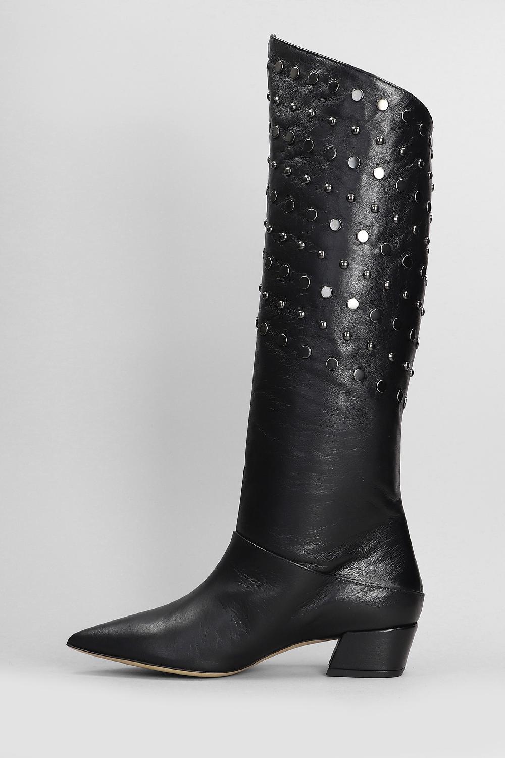 Deliberti Alchimia Stivali Tacco Alto In Pelle Nera Cod. 407938 - Deliberti The Luxury Shopping