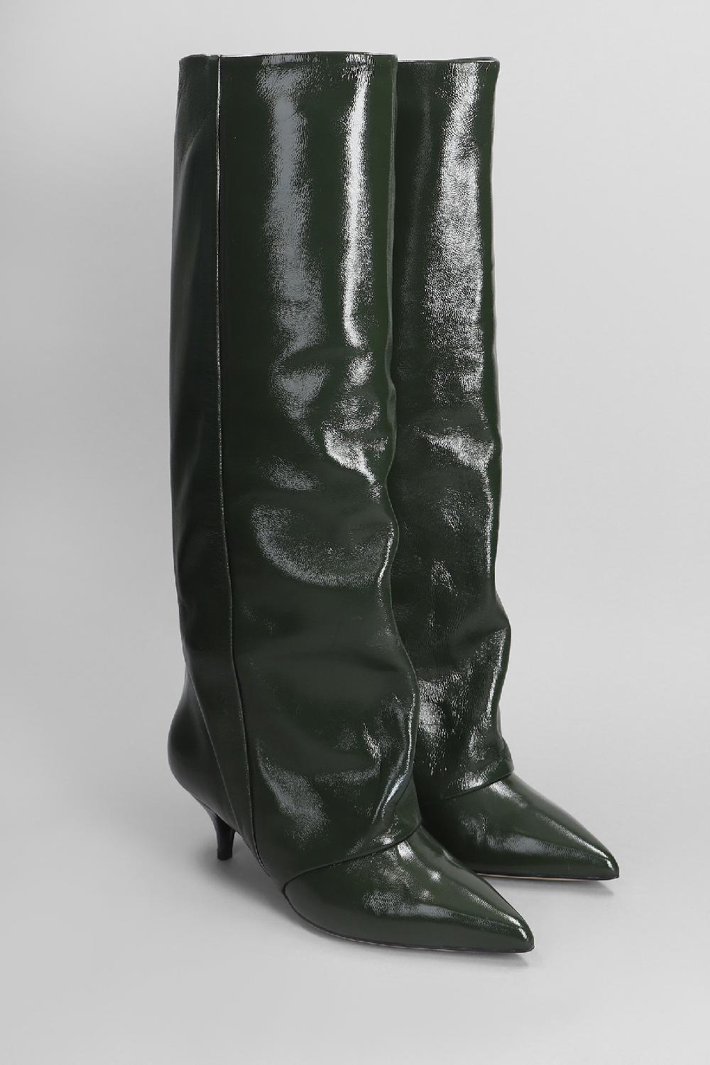 Deliberti Alchimia Stivali Tacco Alto In Pelle Verde Cod. 402408 - Deliberti The Luxury Shopping