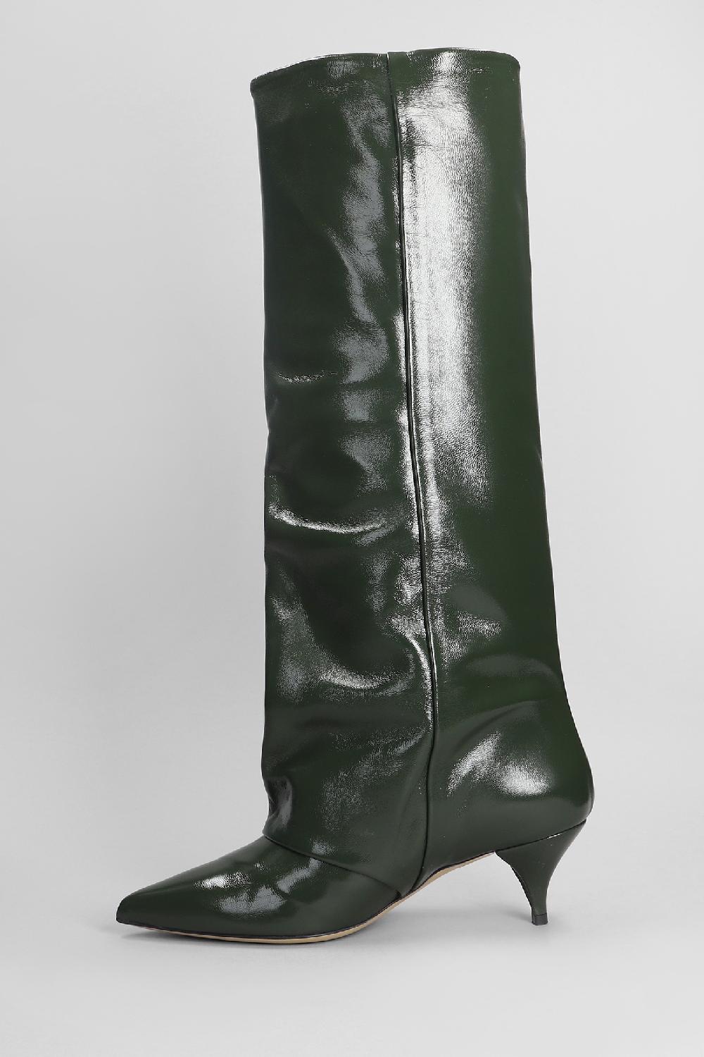 Deliberti Alchimia Stivali Tacco Alto In Pelle Verde Cod. 402408 - Deliberti The Luxury Shopping