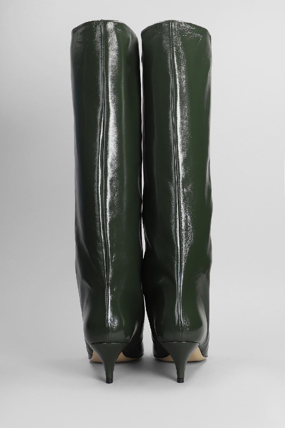 Deliberti Alchimia Stivali Tacco Alto In Pelle Verde Cod. 402408 - Deliberti The Luxury Shopping