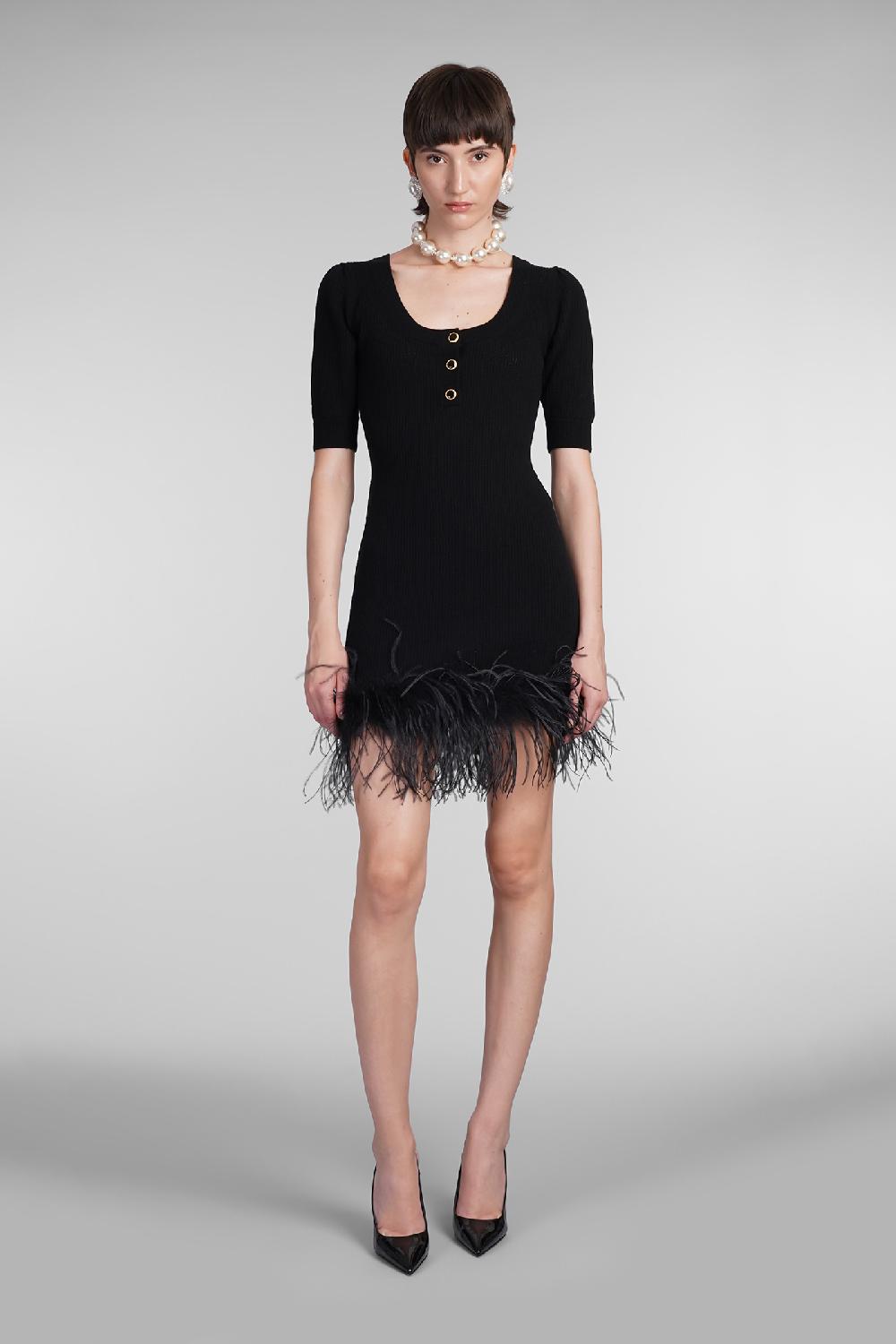 Deliberti Alessandra Rich Abito in lana nera cod. 403764 - Deliberti The Luxury Shopping