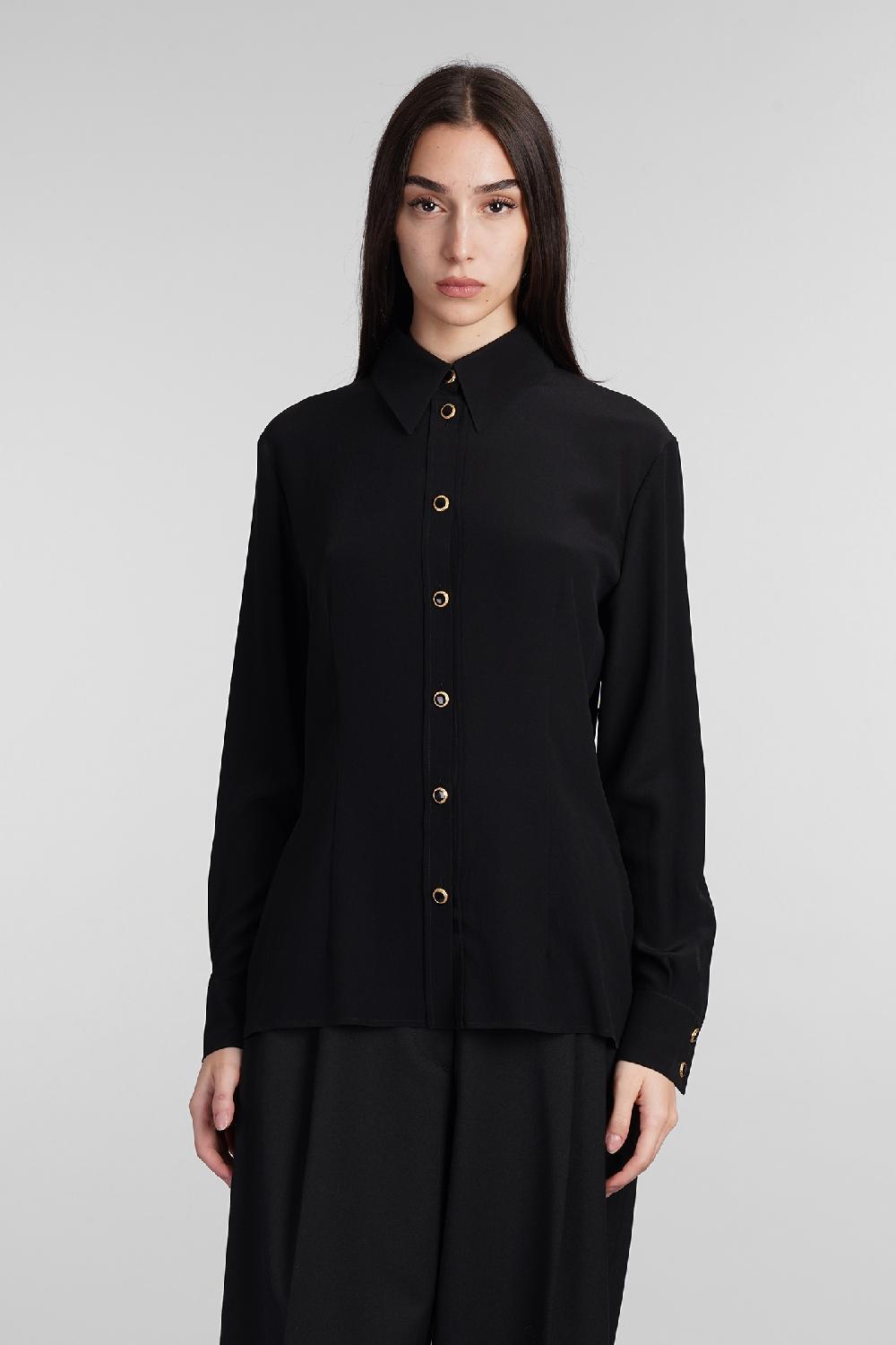 Deliberti Alessandra Rich Camicia in seta nera cod. 403767 - Deliberti The Luxury Shopping