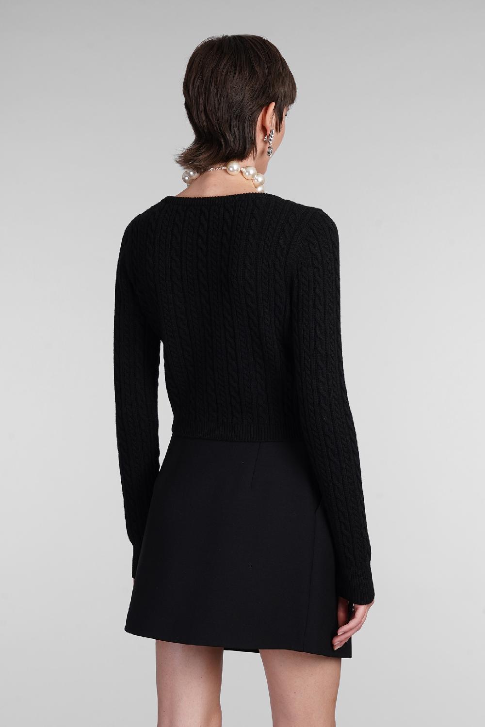Deliberti Alessandra Rich Cardigan In Lana Nera Cod. 403762 - Deliberti The Luxury Shopping
