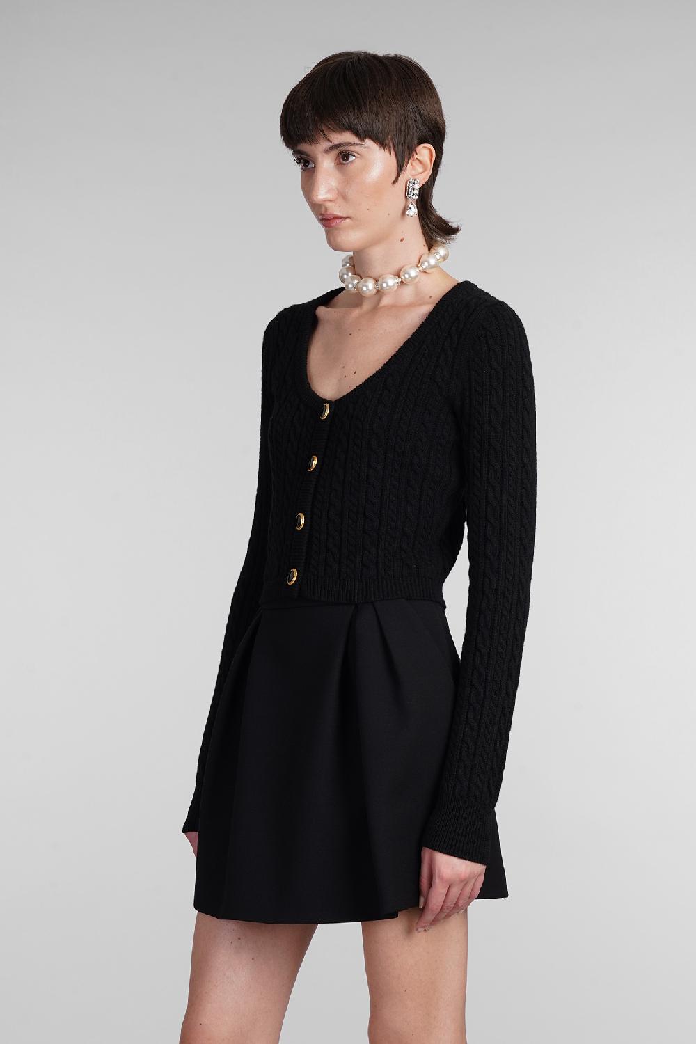 Deliberti Alessandra Rich Cardigan In Lana Nera Cod. 403762 - Deliberti The Luxury Shopping