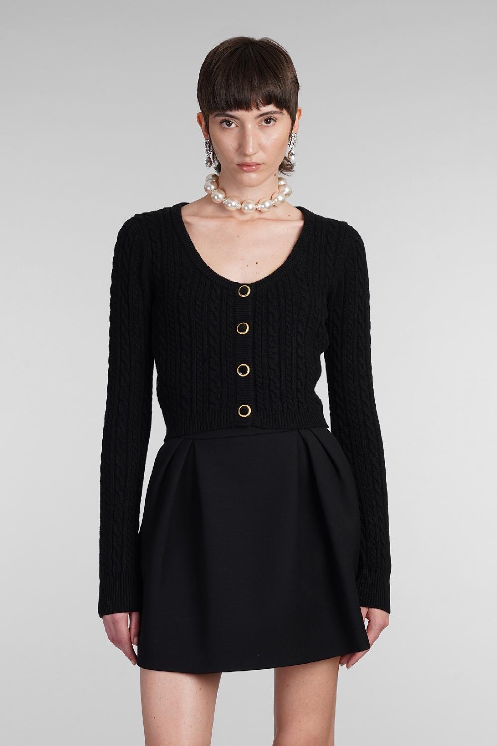 Deliberti Alessandra Rich Cardigan in lana nera cod. 403762 - Deliberti The Luxury Shopping