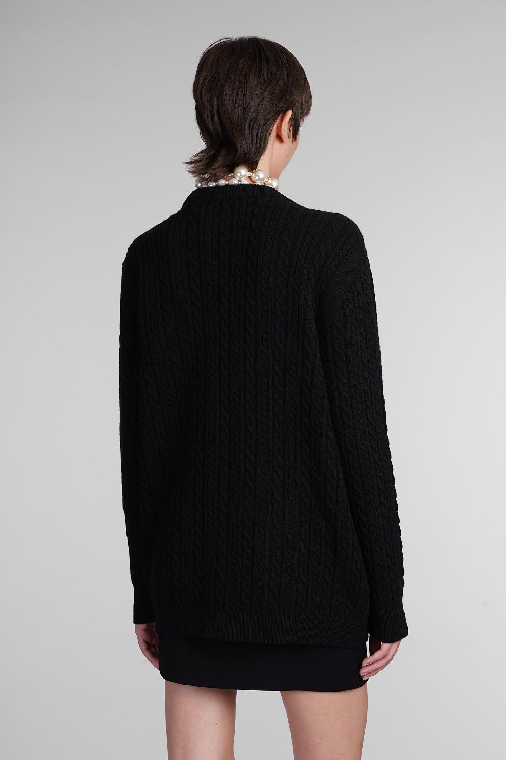 Deliberti Alessandra Rich Cardigan In Lana Nera Cod. 403763 - Deliberti The Luxury Shopping