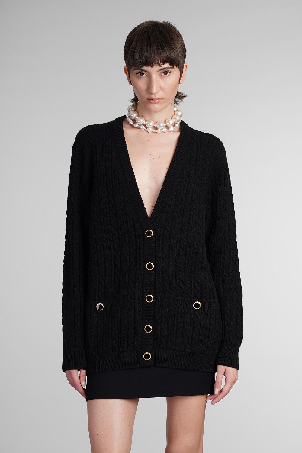Deliberti Alessandra Rich Cardigan in lana nera cod. 403763 - Deliberti The Luxury Shopping