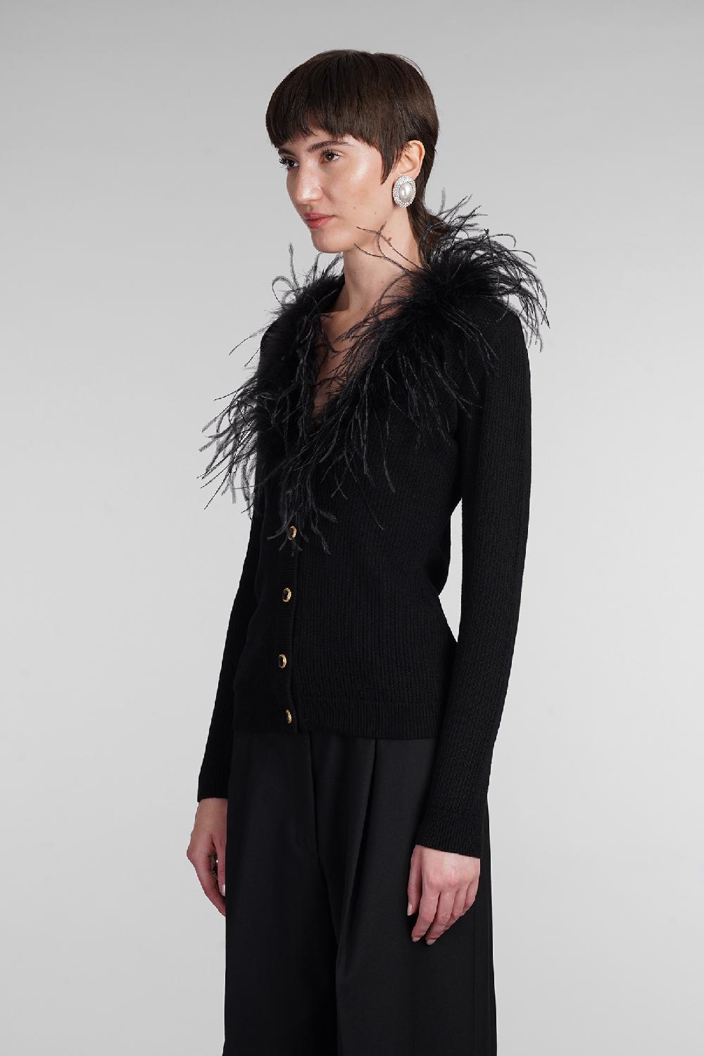 Deliberti Alessandra Rich Cardigan In Lana Nera Cod. 403765 - Deliberti The Luxury Shopping