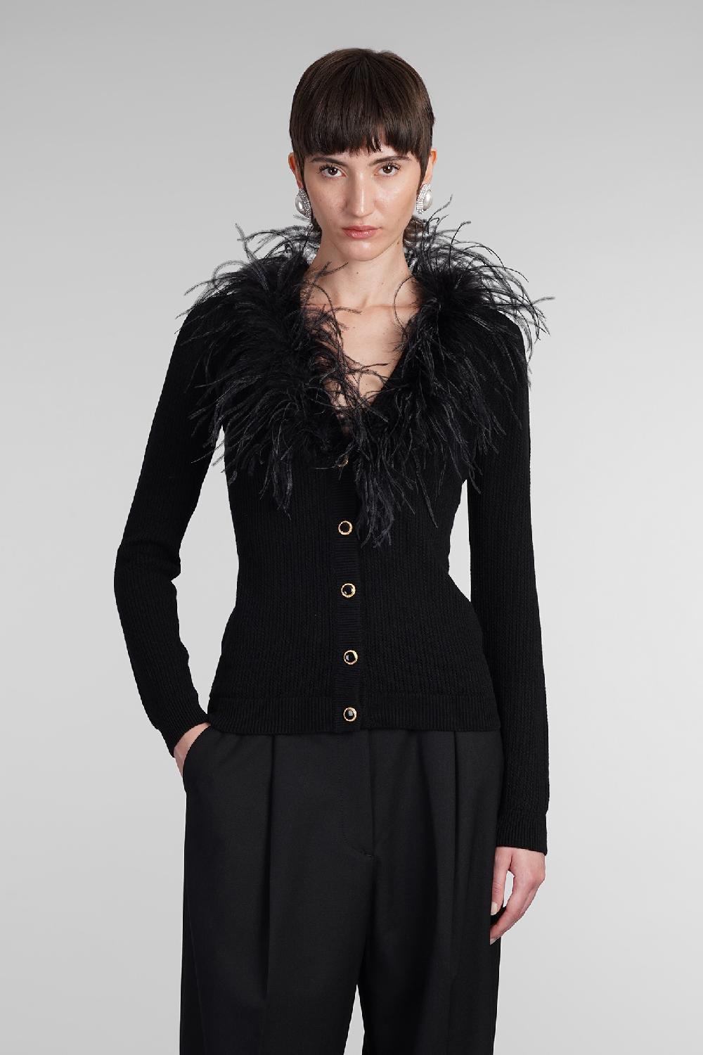 Deliberti Alessandra Rich Cardigan in lana nera cod. 403765 - Deliberti The Luxury Shopping