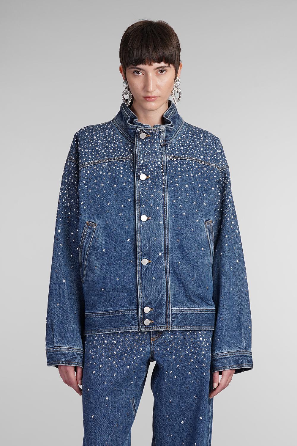 Deliberti Alessandra Rich Giacche denim in cotone blu cod. 403759 - Deliberti The Luxury Shopping