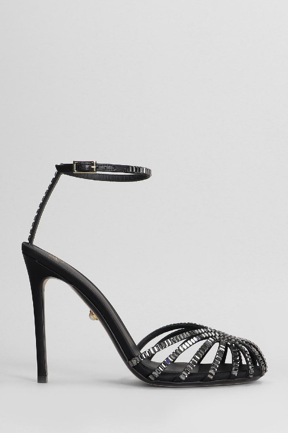 Deliberti Alevi Milano Sandali penelope 110 in tessuto nero cod. 404721 - Deliberti The Luxury Shopping