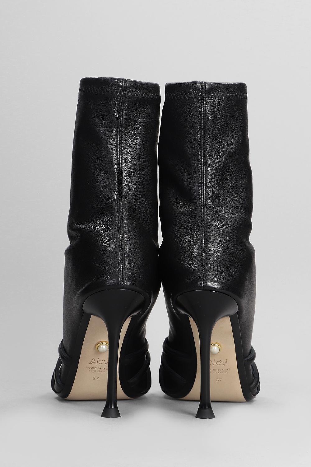 Deliberti Alevi Milano Tronchetti Tacco Alto Iman 095 In Pelle Nera Cod. 404716 - Deliberti The Luxury Shopping