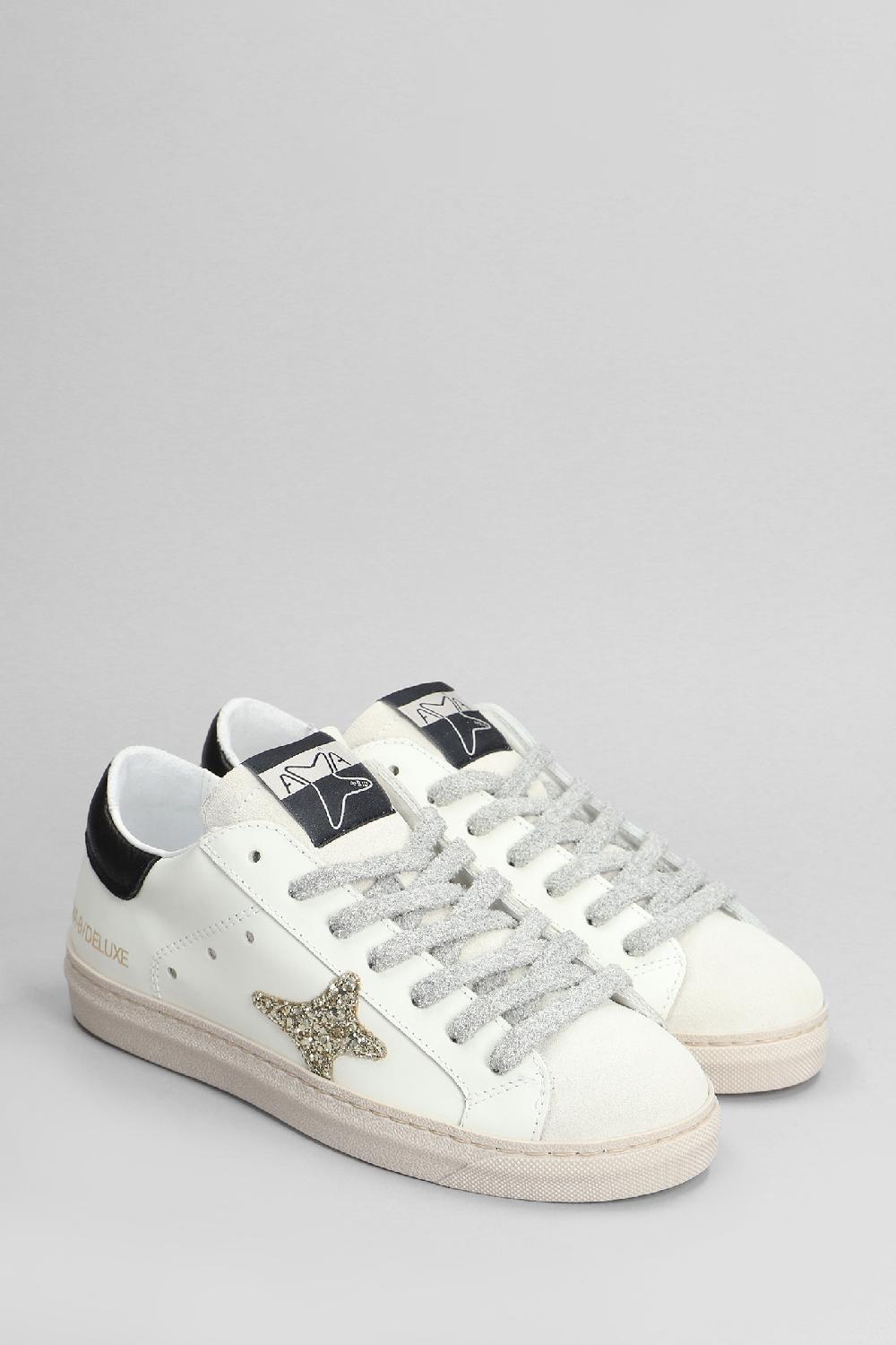 Deliberti Ama Brand Sneakers In Pelle E Camoscio Bianco Cod. 404593 - Deliberti The Luxury Shopping