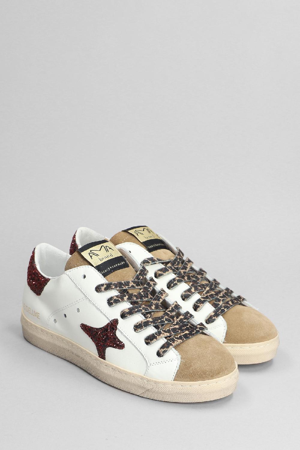 Deliberti Ama Brand Sneakers In Pelle E Camoscio Bianco Cod. 404596 - Deliberti The Luxury Shopping
