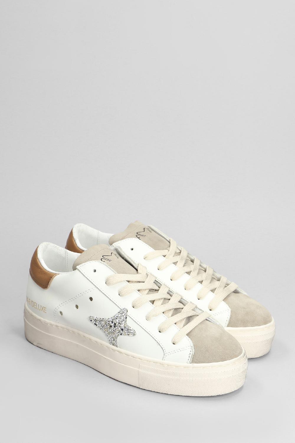 Deliberti Ama Brand Sneakers In Pelle E Camoscio Bianco Cod. 404597 - Deliberti The Luxury Shopping
