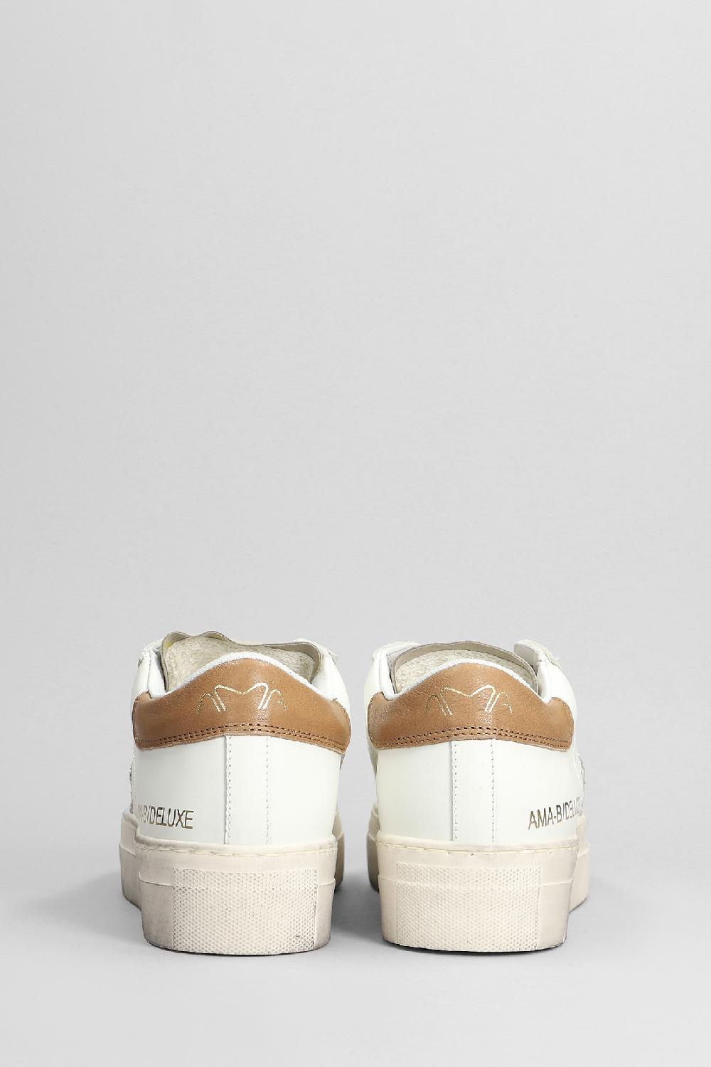Deliberti Ama Brand Sneakers In Pelle E Camoscio Bianco Cod. 404597 - Deliberti The Luxury Shopping
