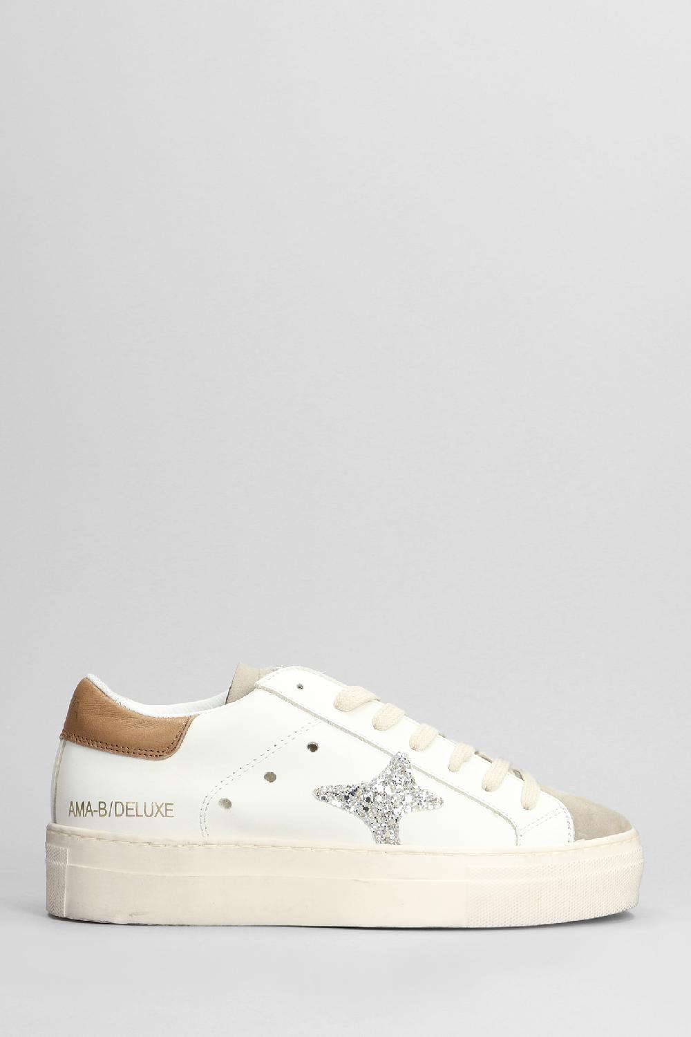 Deliberti Ama Brand Sneakers in pelle e camoscio bianco cod. 404597 - Deliberti The Luxury Shopping