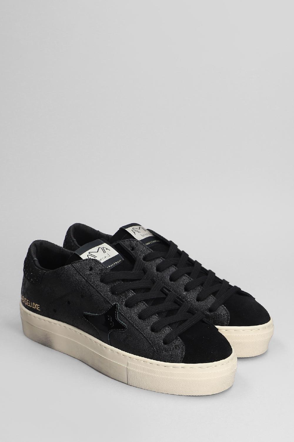Deliberti Ama Brand Sneakers In Pelle E Camoscio Nero Cod. 404598 - Deliberti The Luxury Shopping