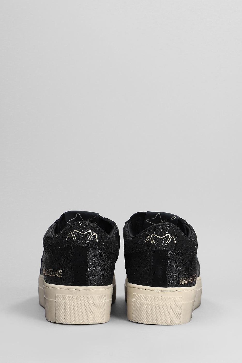 Deliberti Ama Brand Sneakers In Pelle E Camoscio Nero Cod. 404598 - Deliberti The Luxury Shopping