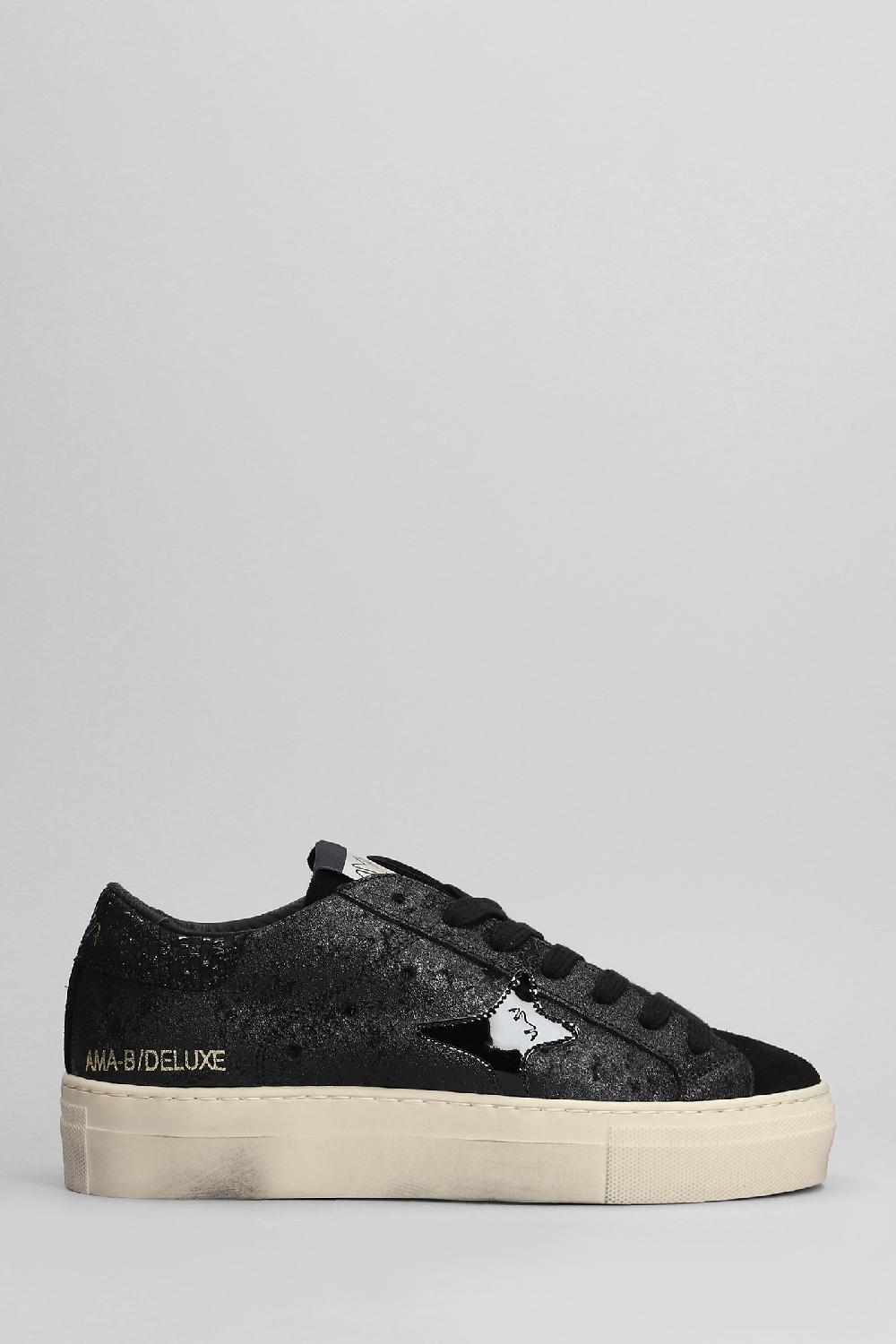 Deliberti Ama Brand Sneakers in pelle e camoscio nero cod. 404598 - Deliberti The Luxury Shopping