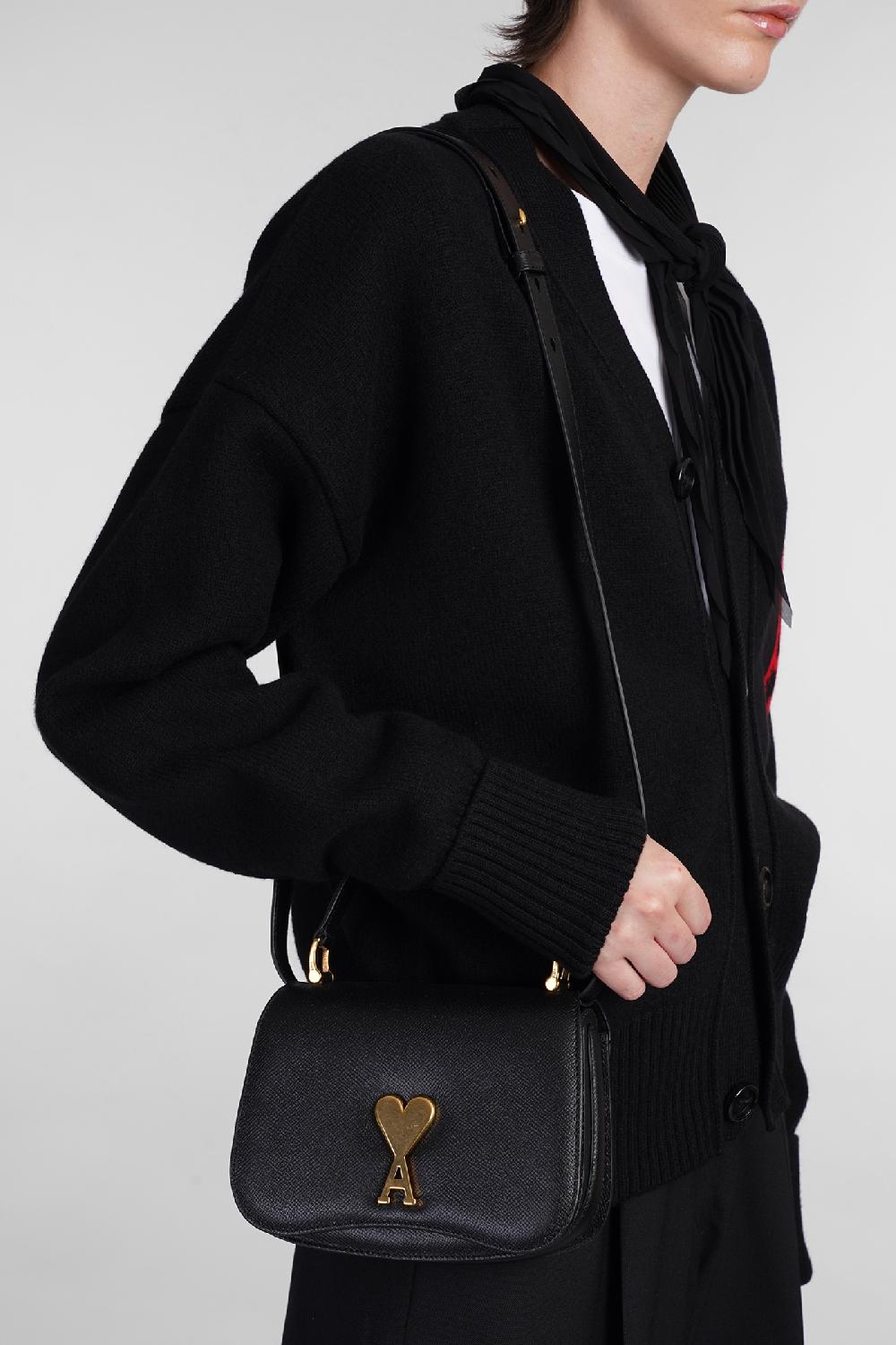Deliberti Ami Paris Borsa A Spalla In Pelle Nera Cod. 401906 - Deliberti The Luxury Shopping