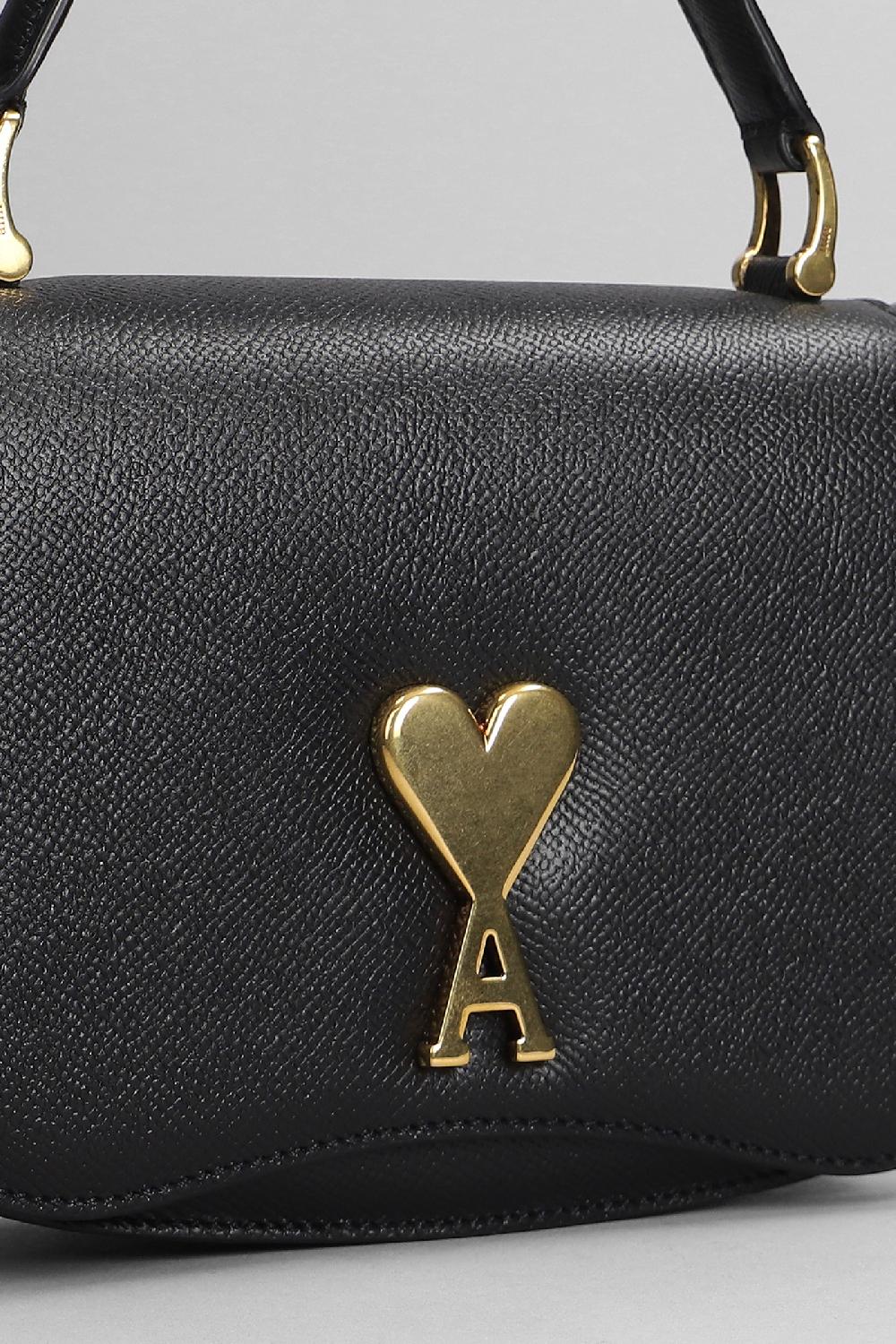 Deliberti Ami Paris Borsa A Spalla In Pelle Nera Cod. 401906 - Deliberti The Luxury Shopping