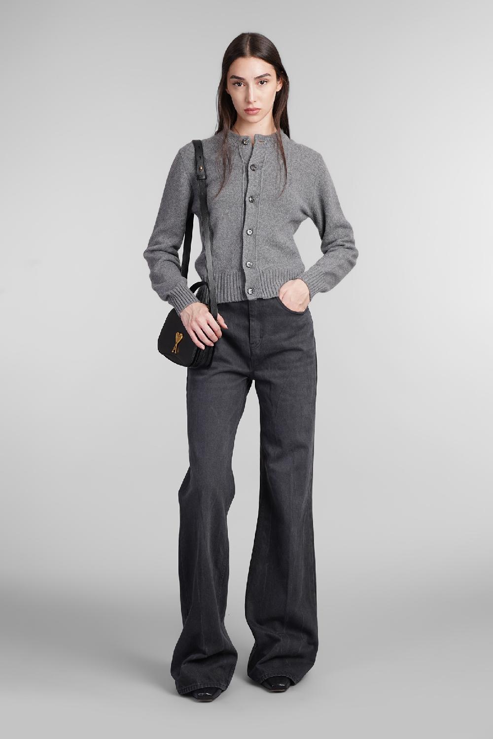 Deliberti Ami Paris Cardigan In Cashmere Grigia Cod. 405007 - Deliberti The Luxury Shopping